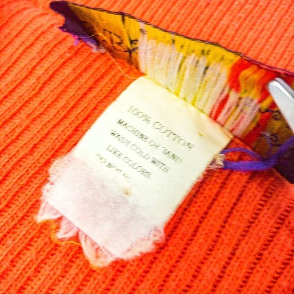 Reworked Y2K Vintage Orange Collared Crop Top Sz M - Picture 8 of 11